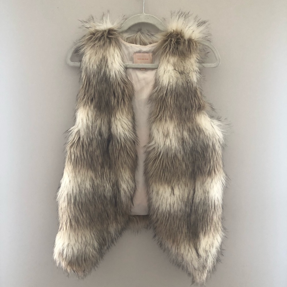 Striped Faux Fur Vest